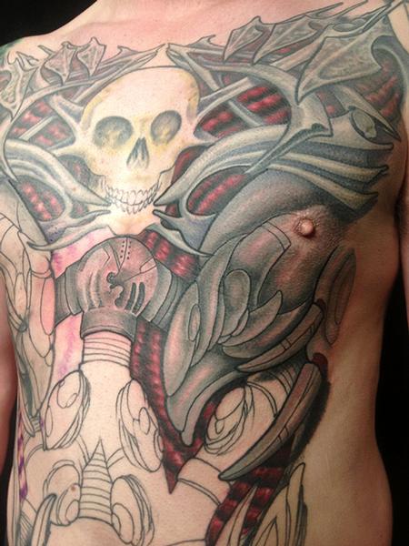 Jeff Johnson - Full Front Biomech Tattoo